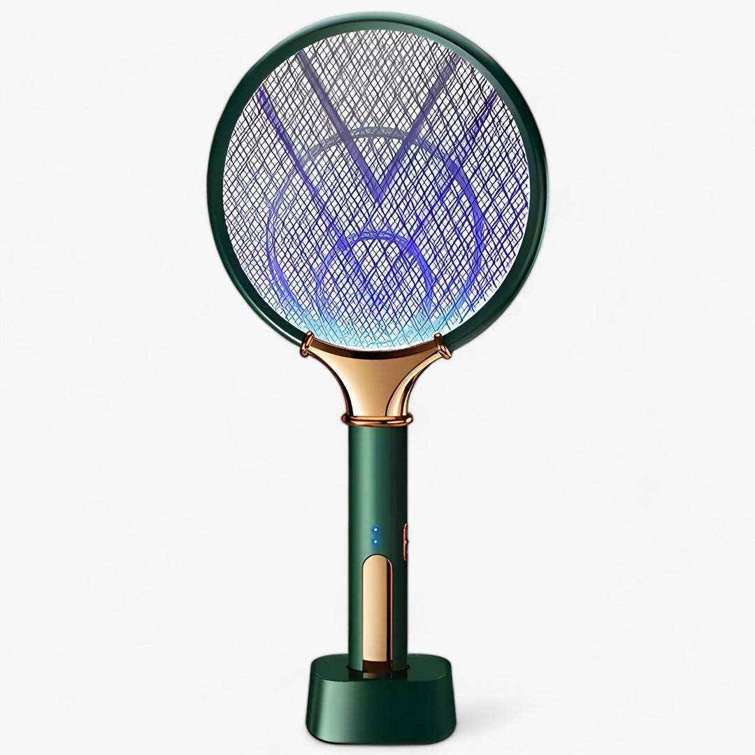Elegancka lampa owadobójcza zapewniająca spokojne noce bez komarów. Skuteczna pułapka UV do salonu, sypialni i na taras.
