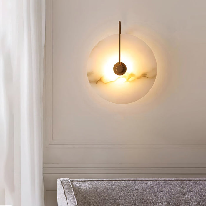 Lampa ścienna LED z alabastru, minimalistyczna. Stylowy kinkiet, dekoracja do salonu, sypialni.