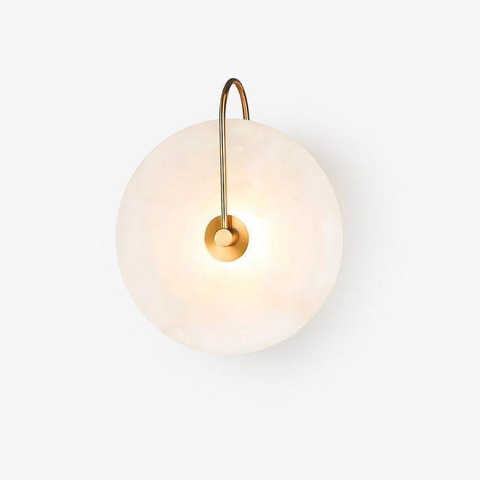 Designerska lampa ścienna z alabastru, oświetlenie LED. Elegancki kinkiet do nowoczesnych wnętrz.