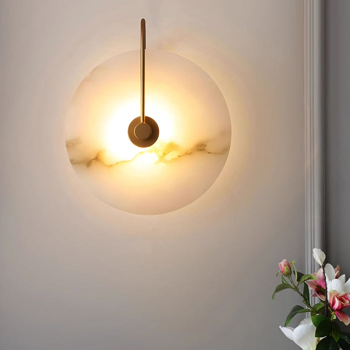 Elegancka lampa ścienna LED, alabastrowa. Oświetlenie do nowoczesnego wnętrza, salonu, sypialni.