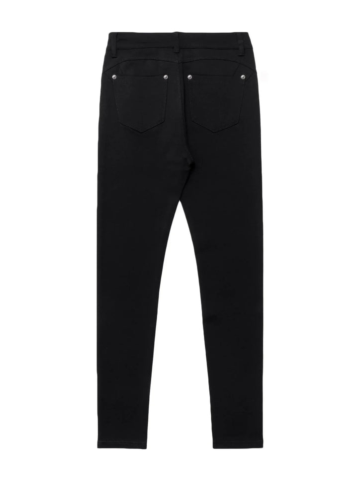 Czarne damskie jeansy skinny z wysokim stanem, widok z przodu