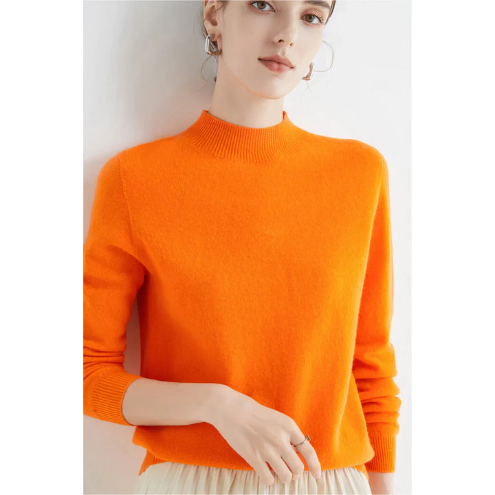 Damski sweter z golfem Yelena w eleganckim wydaniu, tył odzieży