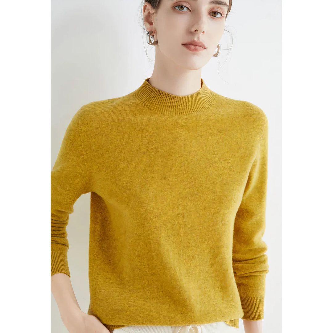 Elegancki sweter z golfem dla kobiet, modna stylizacja zimowa