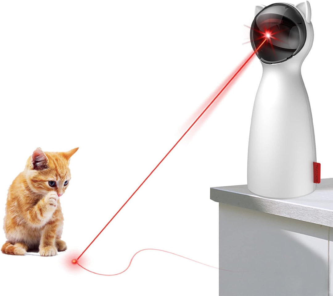 Automatyczna zabawka laserowa dla kota, stymulująca aktywność i zapewniająca rozrywkę.