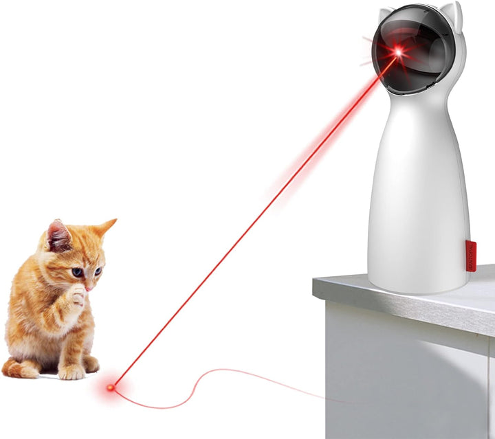 Automatyczna zabawka laserowa dla kota, stymulująca aktywność i zapewniająca rozrywkę.