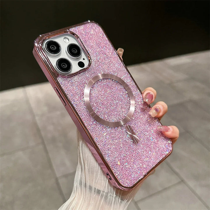 Wysokiej jakości błyszczące etui magnetyczne do iPhone'a. Luksusowy pokrowiec zapewnia kompleksową ochronę.