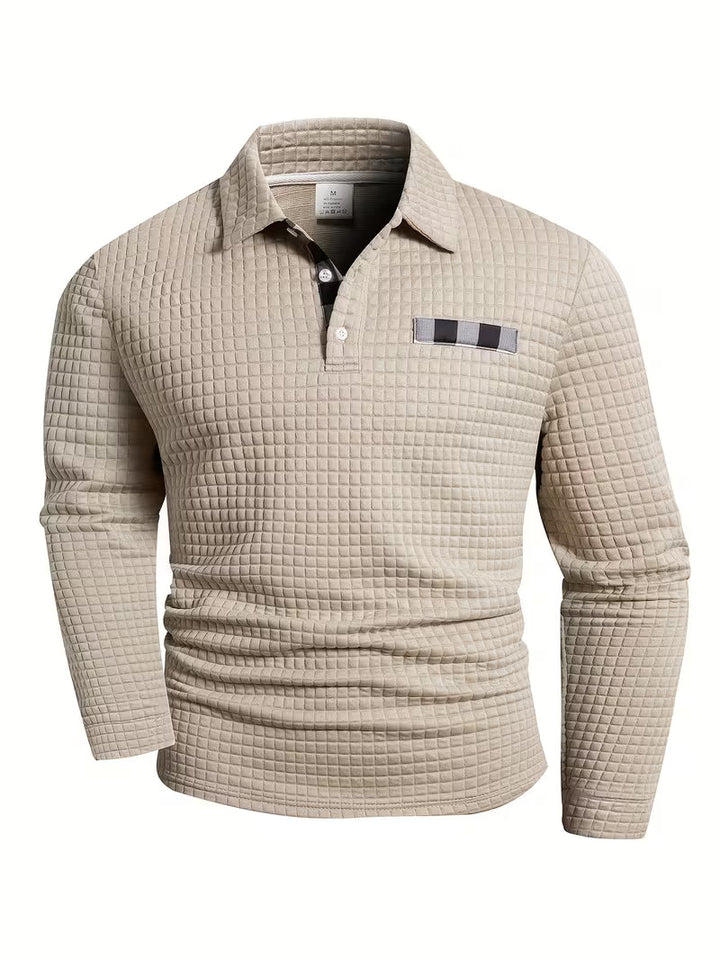 Elegancka koszula męska smart-casual w modną kratę od tyłu