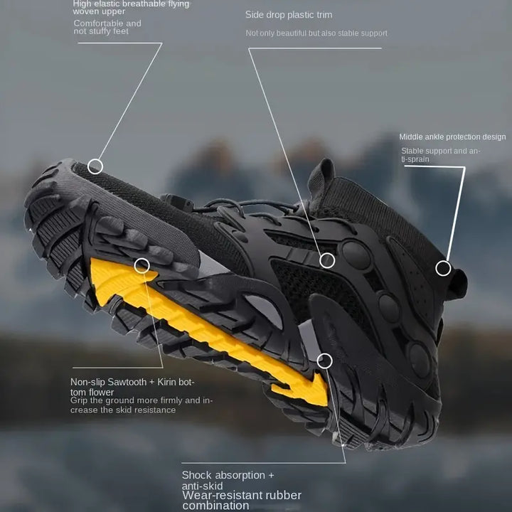 Męskie buty trekkingowe barefoot TrailFlex, zbliżenie na detale