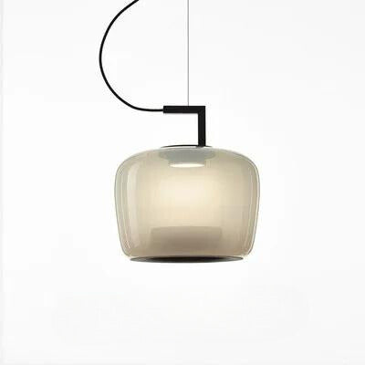 Minimalistyczna lampa wisząca ze szklanym elementem ozdobnym