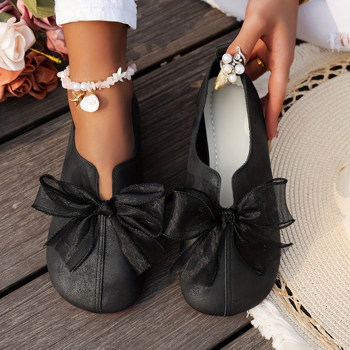 Casualowe buty damskie płaskie baletki z ozdobnym detalem