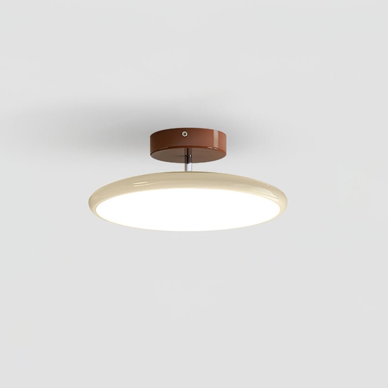 Beżowa designerska lampa natynkowa LED, smukła i regulowana do korytarza.