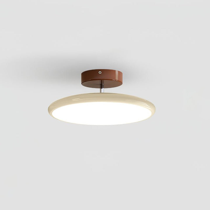 Beżowa designerska lampa natynkowa LED, smukła i regulowana do korytarza.