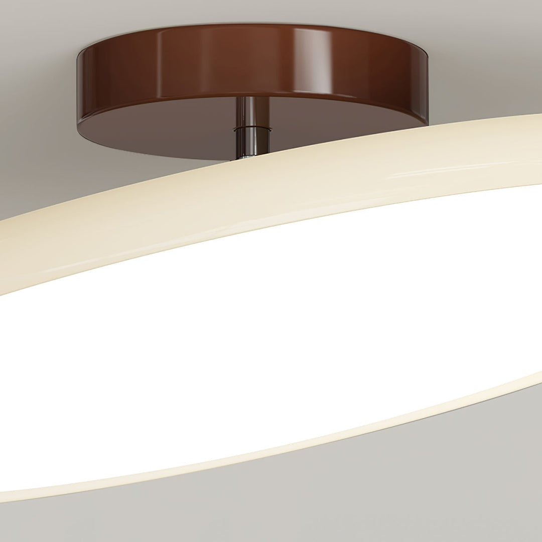 Zielona lampa LED okrągła, montaż natynkowy, do nowoczesnego salonu.