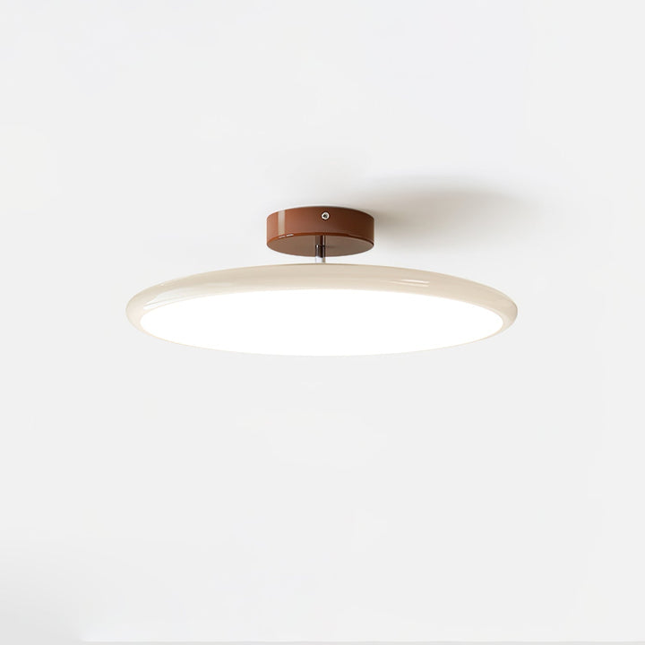 Zielone oświetlenie LED, okrągłe, regulowane, do jasnego korytarza.