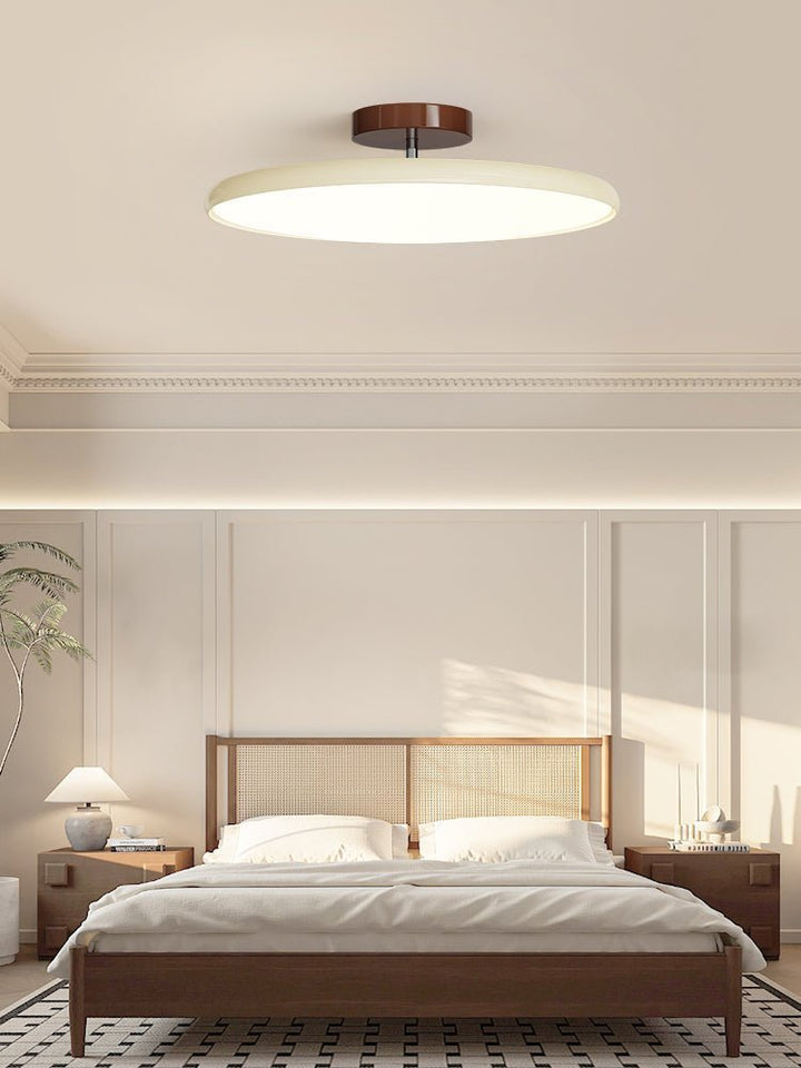 Zielona nowoczesna lampa LED, regulacja światła, okrągła do kuchni.