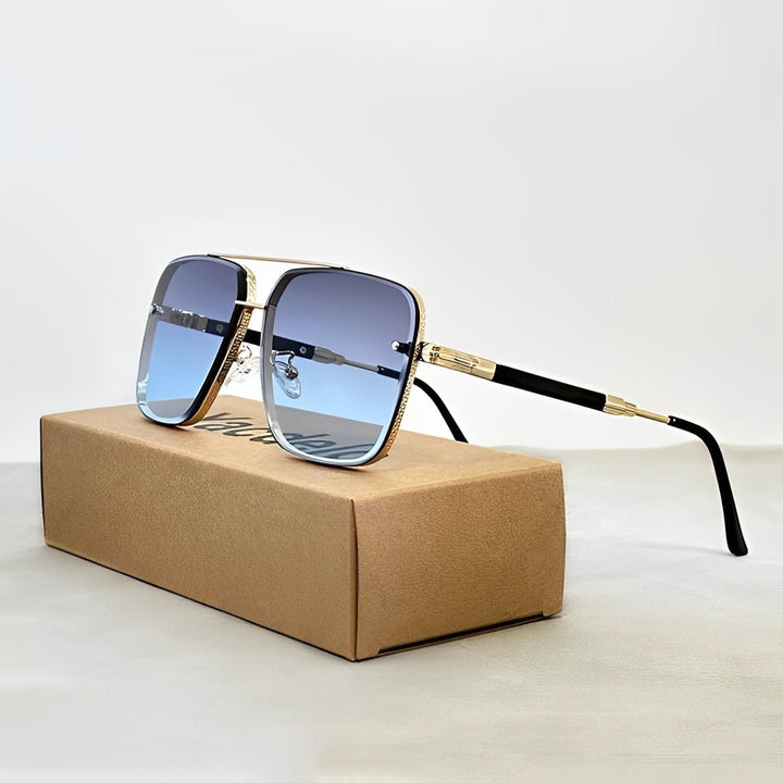 Damskie okulary przeciwsłoneczne aviator z filtrem UV400 w widoku z boku