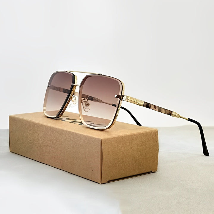 Stylowe okulary pilotki damskie na jasnym tle, modny dodatek na lato
