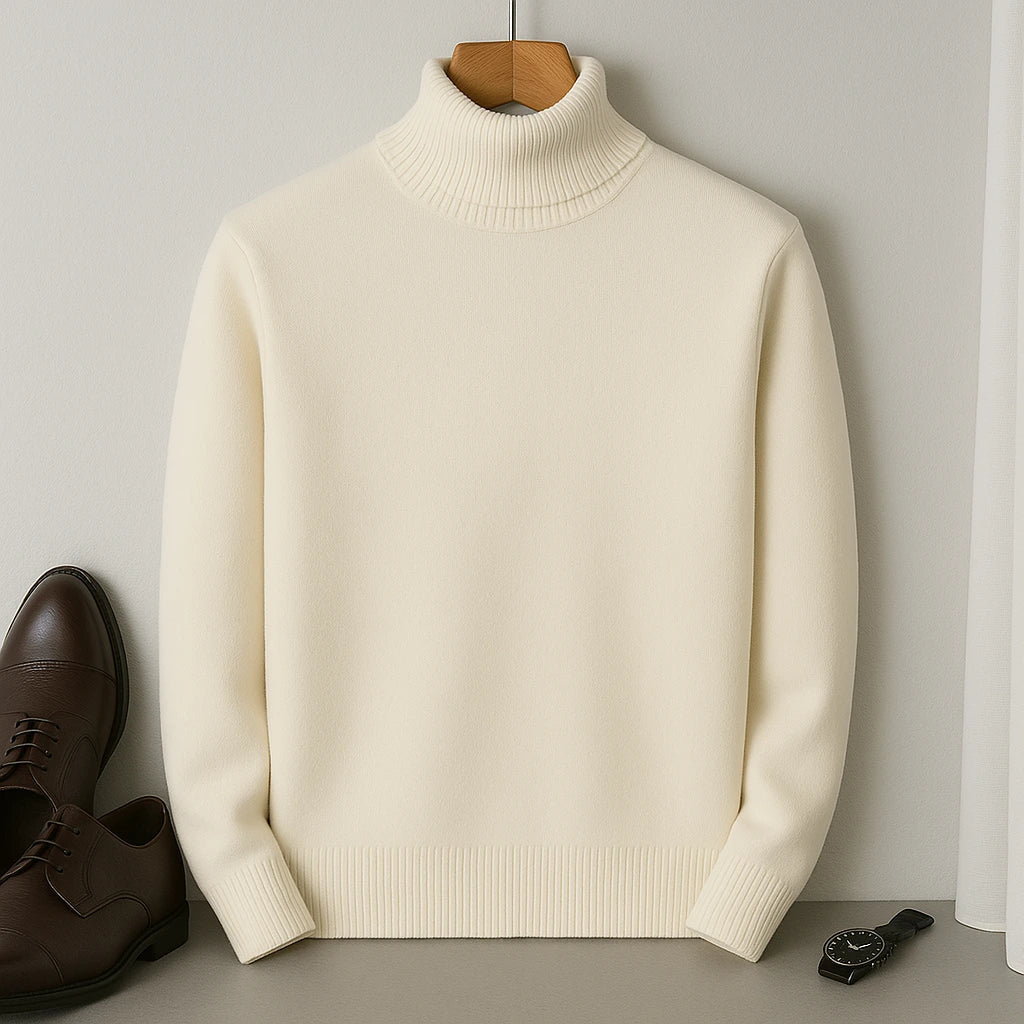 Stylowy sweter męski z golfem łączący wygodę i modny wygląd