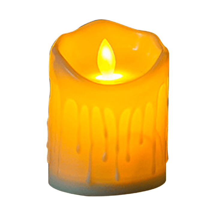Elegancka świeca LED z efektem wosku, bezpieczna dekoracja do domu. Oświetlenie bezpłomieniowe, wystrój wnętrz.