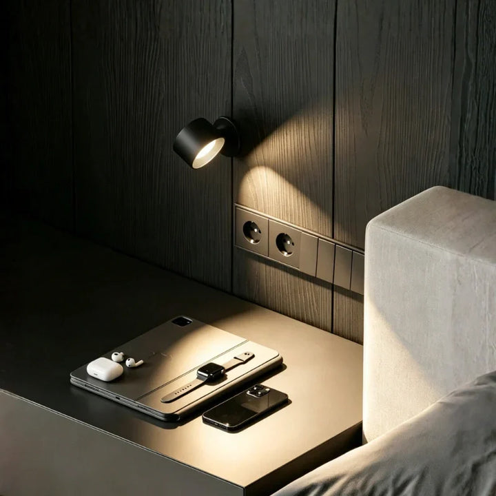 Magnetyczna lampa ścienna LED, idealna lampka nocna do sypialni lub pokoju dziecka, montaż bezprzewodowy.