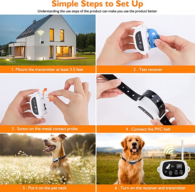 Elektroniczne ogrodzenie dla psów z obrożą treningową do bezpiecznej tresury i kontroli obszaru.