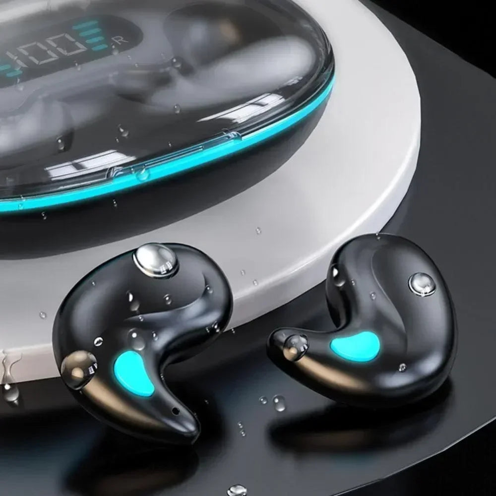 Komfortowe, lekkie słuchawki douszne Bluetooth z mikrofonem do długich sesji muzycznych.