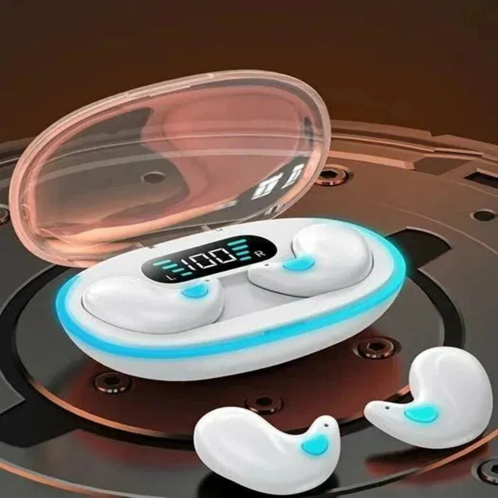 Ergonomiczne słuchawki bezprzewodowe Bluetooth douszne z mikrofonem, doskonałe do rozmów.