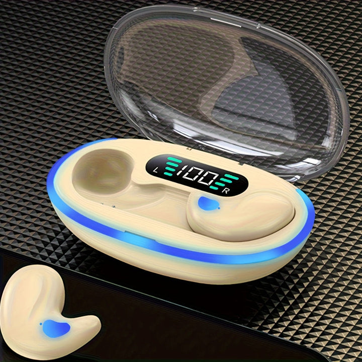 Lekkie, bezprzewodowe słuchawki douszne Bluetooth z mikrofonem, idealne do sportu i podróży.
