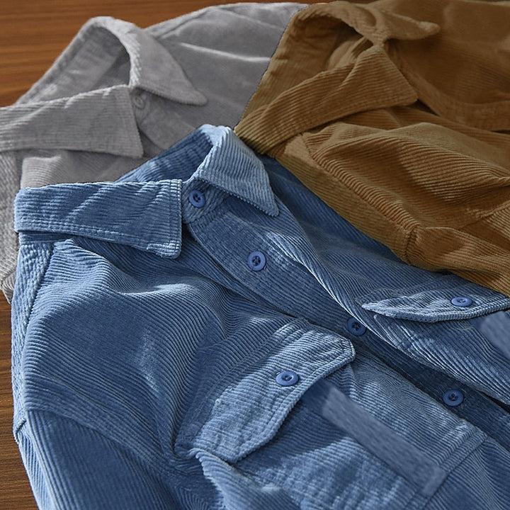 Męska odzież casual: overshirt z kołnierzykiem i zapięciem na guziki