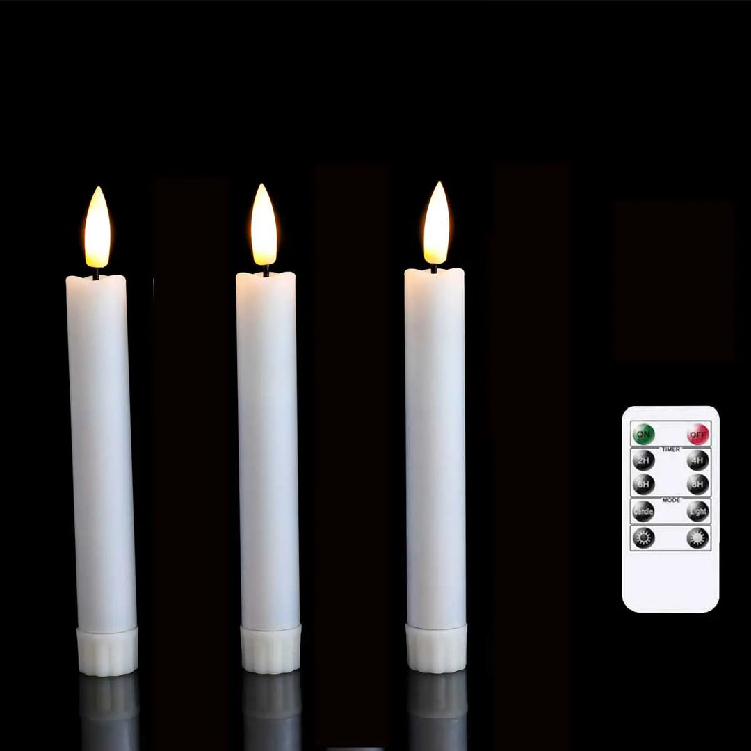 Dwie świece LED stożkowe 25.4cm, bezpłomieniowe, z ciepłym, migoczącym światłem, idealne do domu.