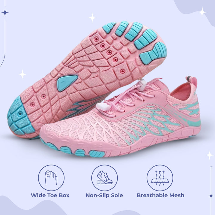 Stylowe buty do biegania barefoot unisex. Szybkoschnące, szerokie palce, na lato i outdoorowe przygody.