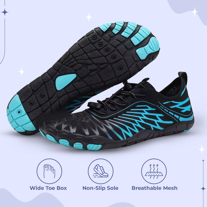 Buty barefoot unisex z szerokimi palcami. Komfortowe, antypoślizgowe, idealne na trening i codzienne użytkowanie.