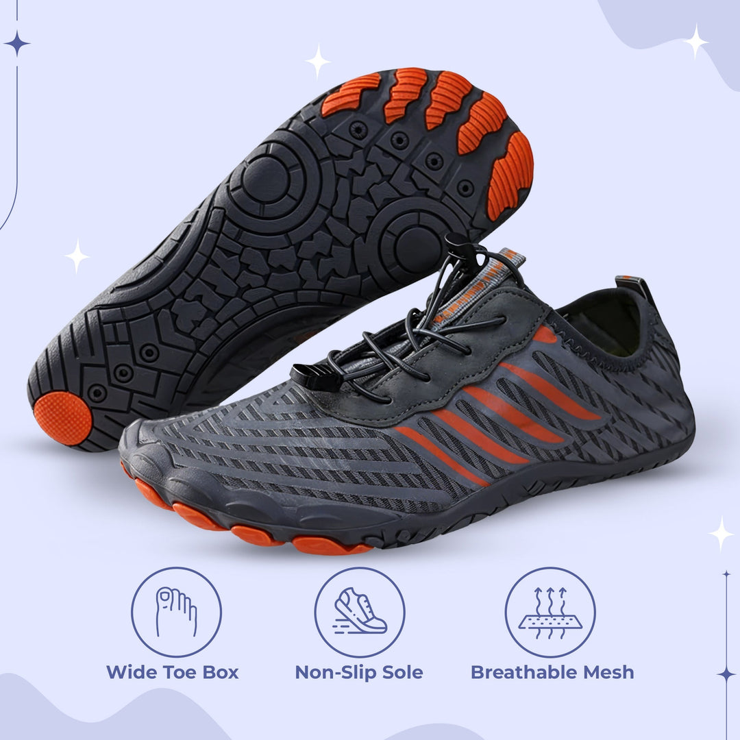 Letnie buty do biegania barefoot unisex. Szerokie palce, szybkoschnące, antypoślizgowe na plażę i aktywność.
