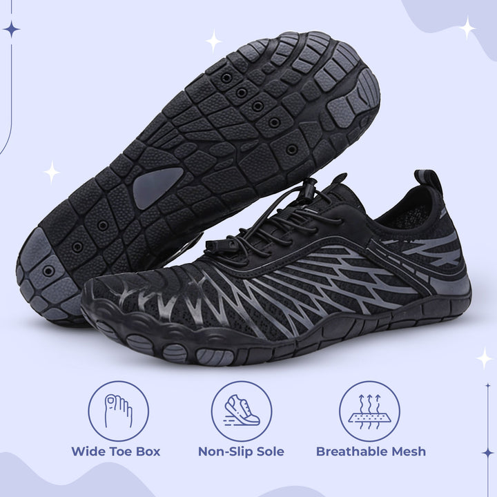 Oddychające buty do biegania barefoot unisex. Szerokie palce, szybkoschnące, doskonałe na upały.