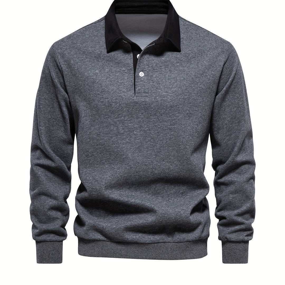 Komfortowa bluza polo z długim rękawem dla mężczyzn ceniących modę