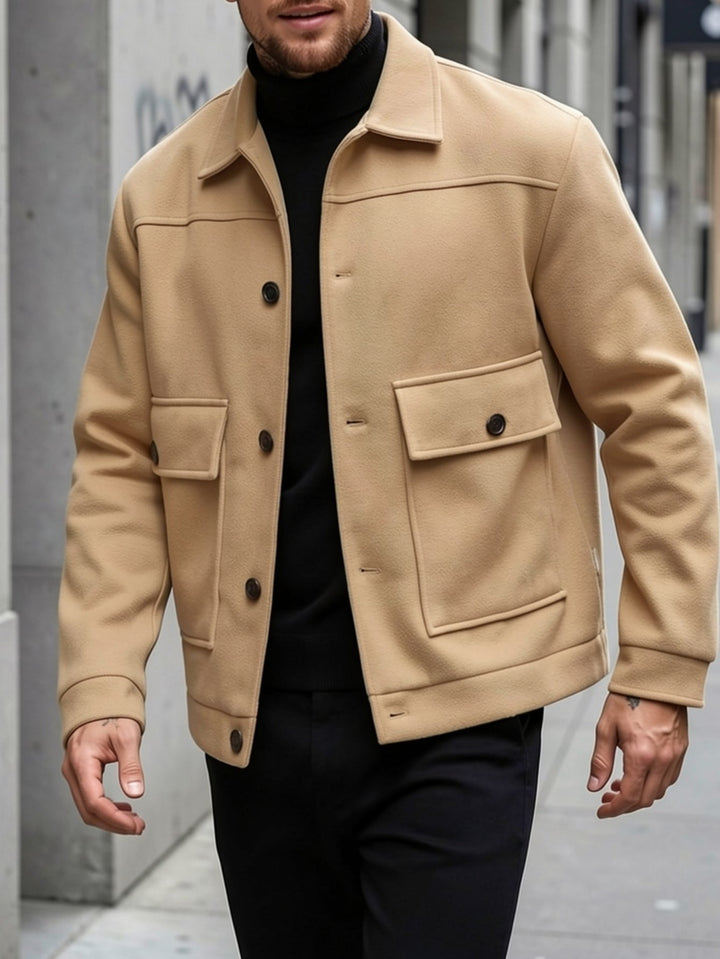 Strukturalna kurtka męska overshirt, widok wnętrza