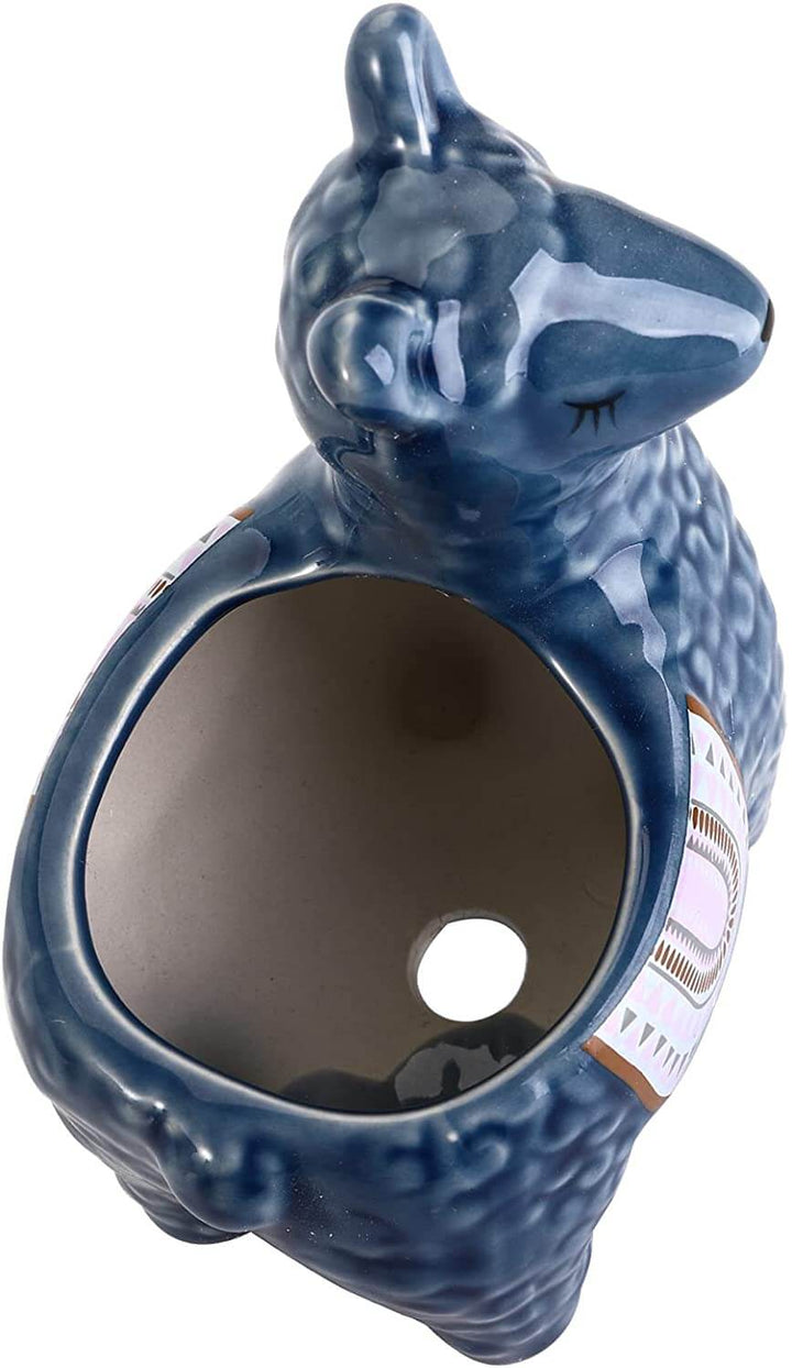 Biała ceramiczna doniczka alpaka. Urocza figurka i funkcjonalny pojemnik na rośliny.