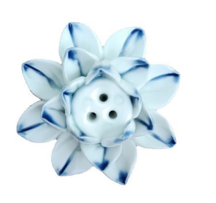 Stojak na kadzidła lotos, biały ceramiczny, elegancki element wystroju.