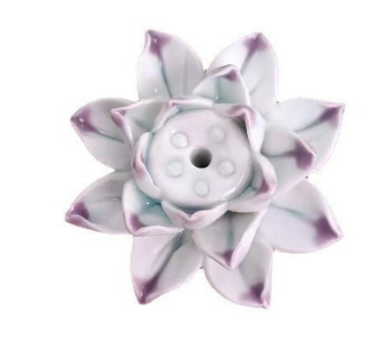 Ręcznie wykonany ceramiczny stojak na kadzidła w kształcie lotosu.