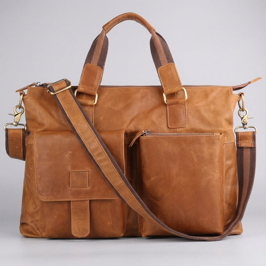 Stylowa torba vintage na laptopa, ciemnobrązowa aktówka biznesowa, uniwersalna i elegancka do pracy.