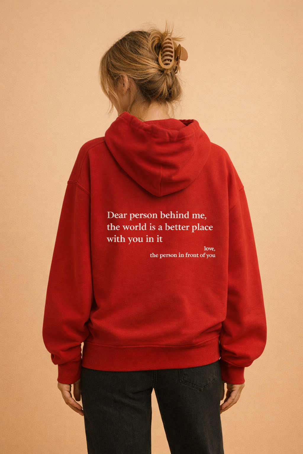 Ciepła bluza damska/męska z kapturem i nadrukiem. Oversize, długi rękaw, idealna do casual.