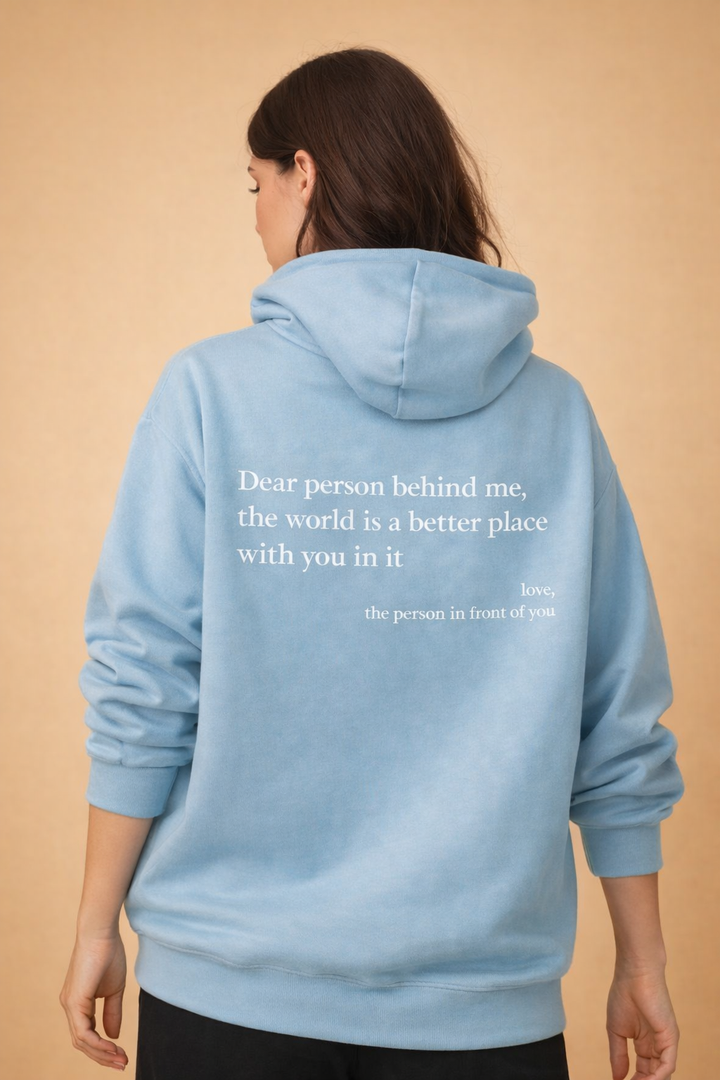 Miękka, ciepła bluza z kapturem unisex. Długi rękaw, oversize, z nadrukiem, idealna na zimę.