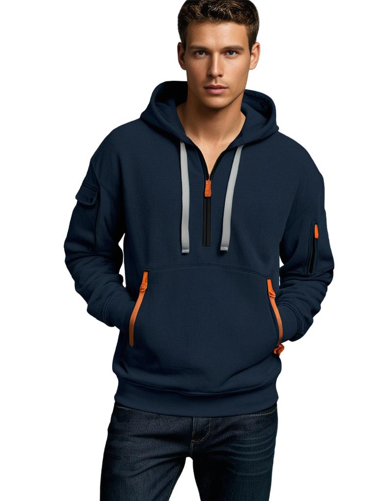 Zimowa bluza męska z zamkiem, ciepła i modna. Doskonała bluza casual na chłodne dni.