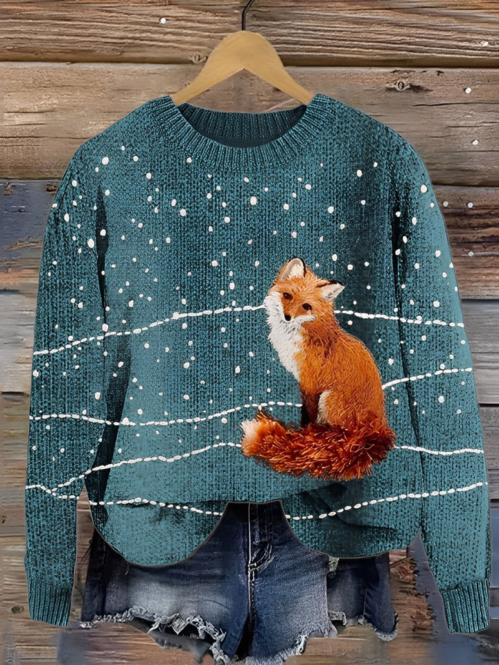 Stylowy sweter damski Tawnee z modnym nadrukiem owcy. Ciepły, komfortowy i luźny wybór na zimę.
