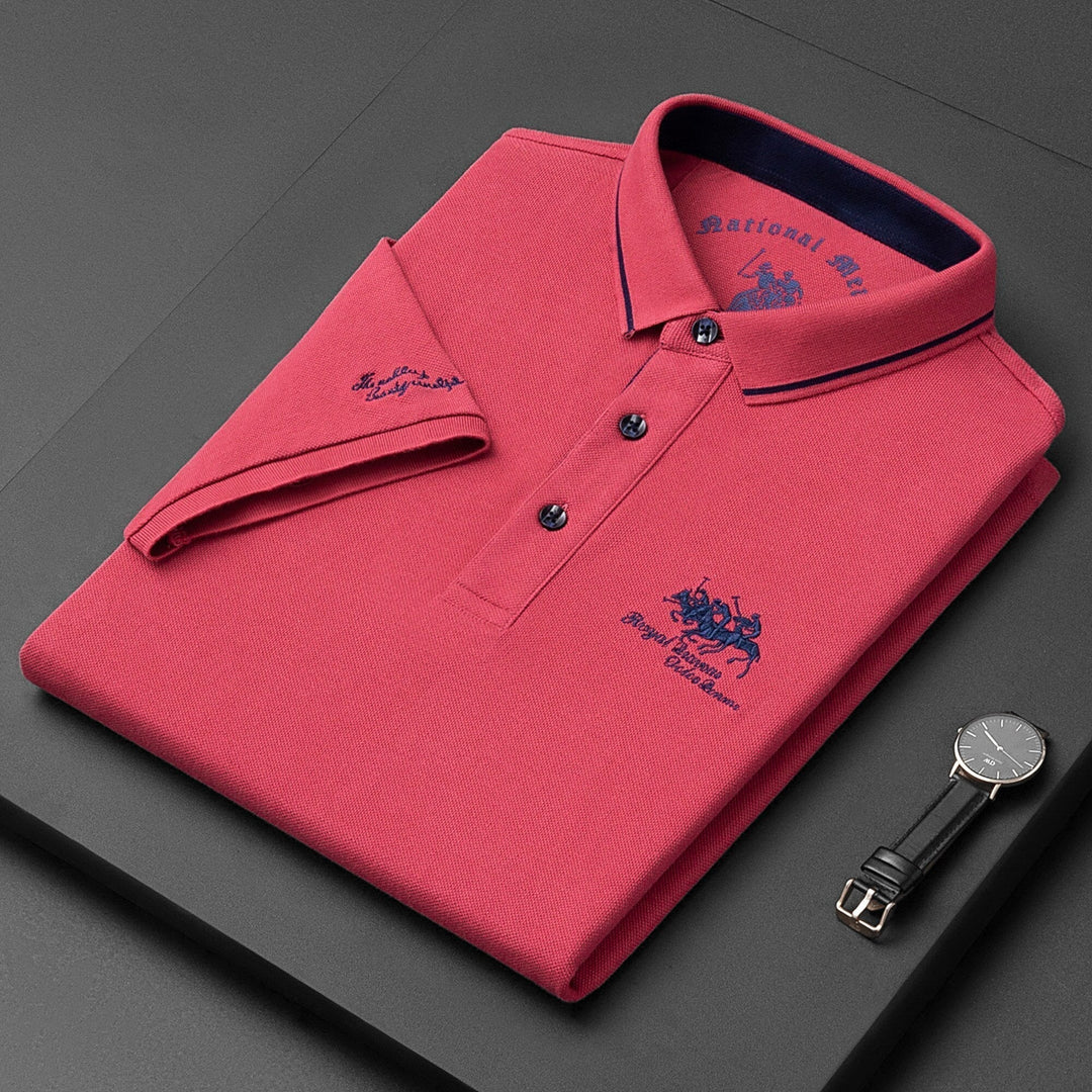 Męska koszulka polo Hamilton w stylu casual, widok z tyłu na elegancką odzież