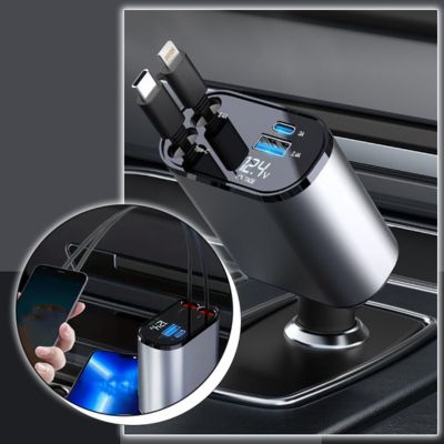 Niezbędna ładowarka USB do auta, szybkie ładowanie telefonu podczas podróży. Cyfrowy wyświetlacz napięcia.