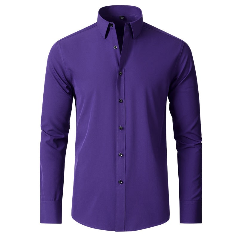 Stylowa czarna koszula męska slim fit, rozciągliwa, podkreślająca atuty sylwetki.