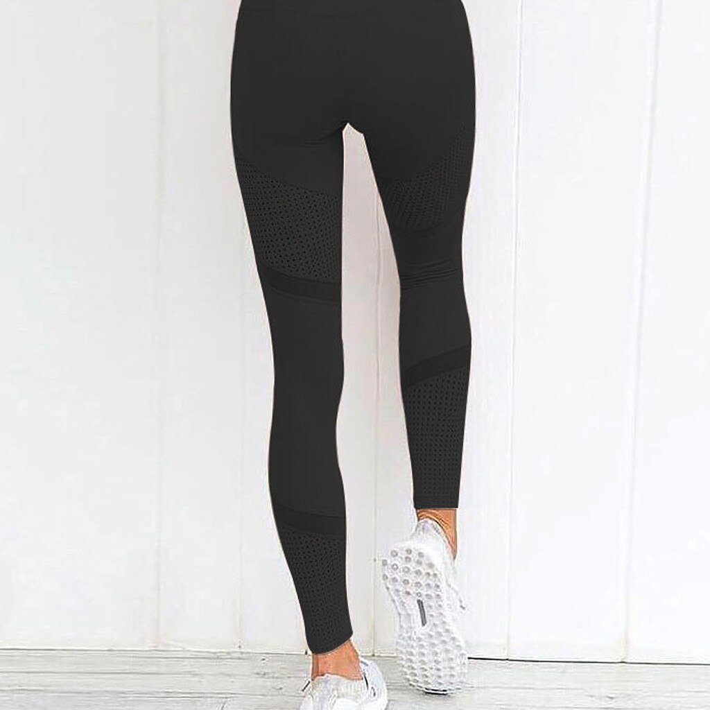 Damskie legginsy sportowe z siateczką i wysokim stanem, uniwersalne do jogi, fitnessu i treningu.
