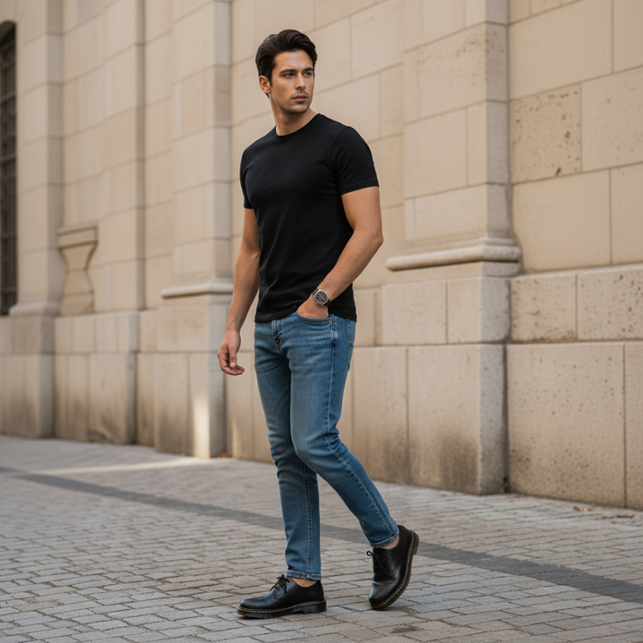 Eleganckie męskie buty Oxford, klasyczne obuwie sznurowane. Idealne jako formalne buty do pracy lub na wesele.