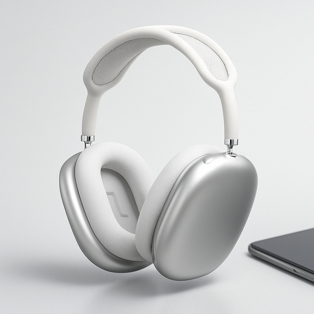 Czarne słuchawki bezprzewodowe Bluetooth z mikrofonem, idealne do muzyki i rozmów.